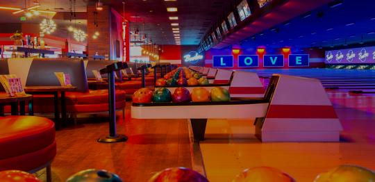 bowling lanes and ball returns