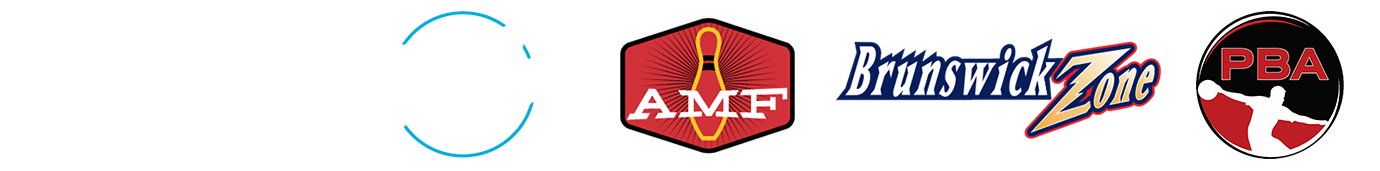 brand logos. Bowlmor Lanes, Bowlero, AMF, and Brunswick Zone, PBA