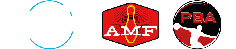 brand logos - Bowlero, AMF, and PBA