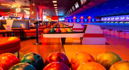 bowling alley at Bowlero