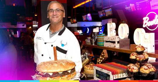 chef with burger
